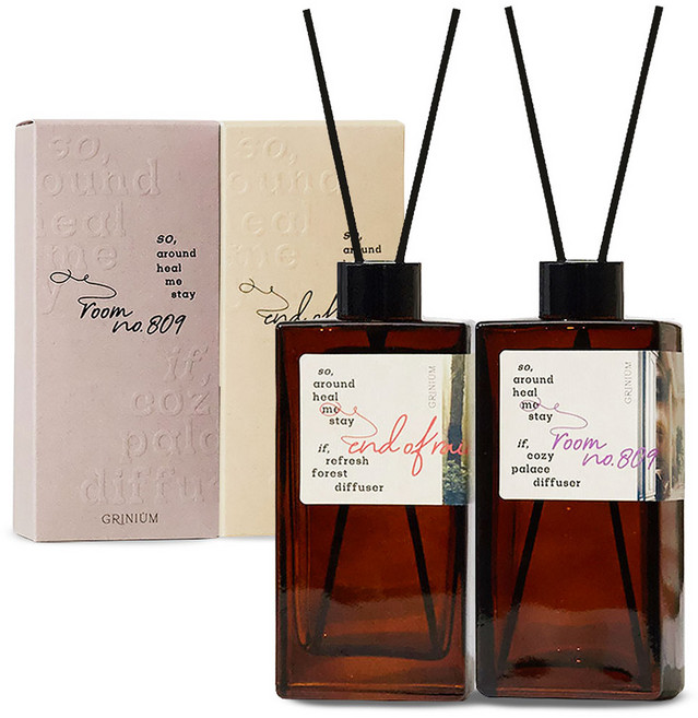 그리니움 힐 디퓨저, 룸넘버 809, 엔드 오브 레인, 150ml, 2개
