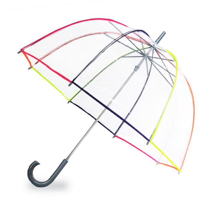 토스 학생용 투명 비닐 돔형 장우산 A240네온 미국명품우산