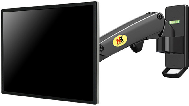 노스바유 벽걸이 싱글 모니터암 거치대 NB F120, 매트차콜, 1개