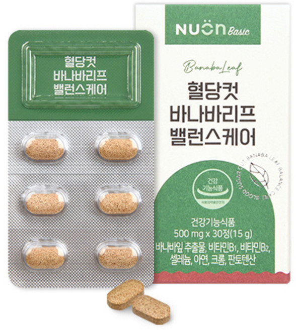 NUON 혈당컷 바나바리프 밸런스케어 15g, 30정, 1개