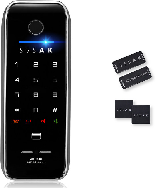 SSSAK 數位輔助鎖 無把手門鎖 輔助鎖 無把手門鎖 AK-500F + 4張卡片鑰匙, AK-500F(門鎖), 顧客自行安裝