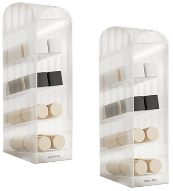마켓플랜 메이크업 투명 립스틱 정리함, 2개, 화이트