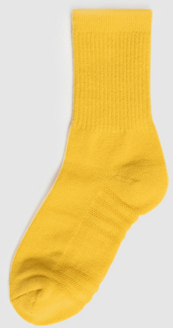 테크스킨 컬러컬렉션 골프양말, 옐로우, 1개