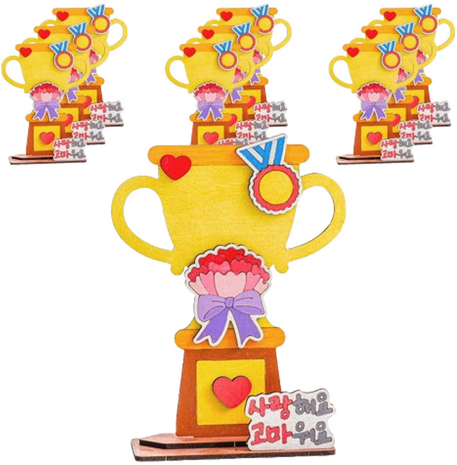 민화샵 MDF 감사 트로피 카네이션 만들기 S2302080, 혼합색상, 10개