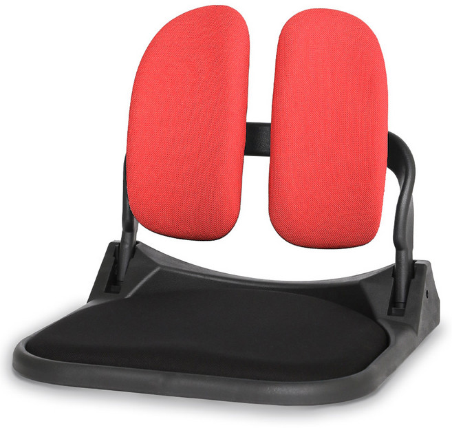 코리빙 바른자세 듀얼폴더 접이식 패브릭 좌식의자 DF-520, 블랙 투톤레드