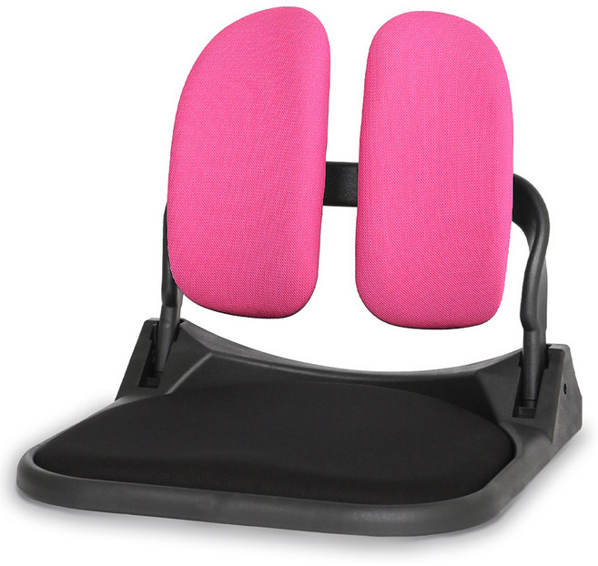 코리빙 바른자세 듀얼폴더 접이식 패브릭 좌식의자 DF-520, 블랙 투톤핑크