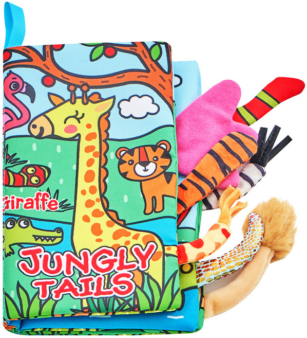 투칸 유아용 정글 꼬리 촉감놀이 헝겊책, 혼합색상, 1개