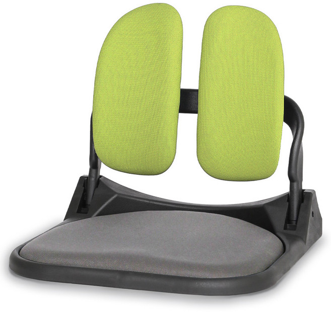 코리빙 바른자세 듀얼폴더 접이식 패브릭 좌식의자 DF-520, 그레이 투톤그린