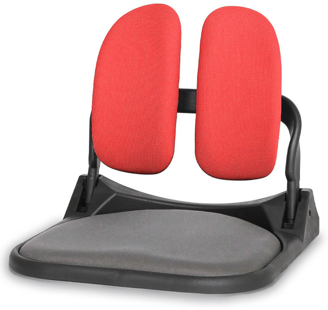 코리빙 바른자세 듀얼폴더 접이식 패브릭 좌식의자 DF-520, 그레이 투톤레드