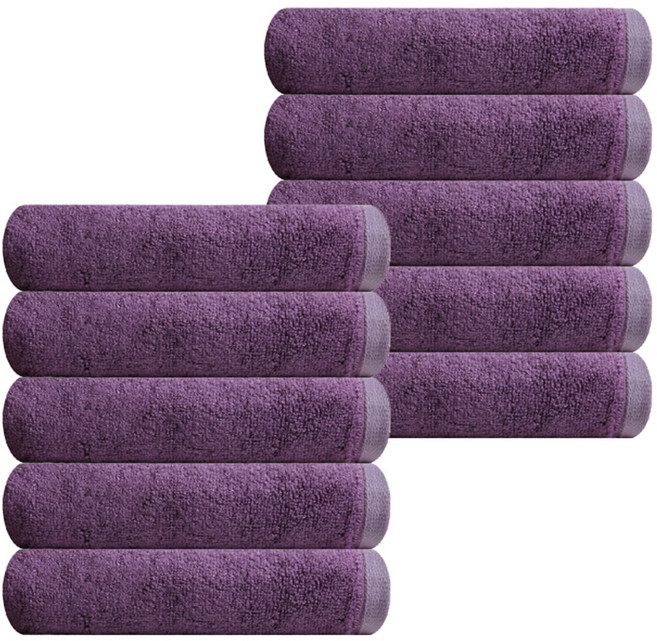 송월타올 크루아상 세면타월 180g 뱀부얀, 퍼플, 10개