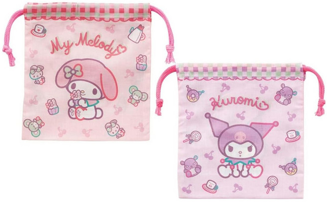 스케이터 휴대용 소품 파우치 KB64WN 2p, 멜로디쿠로미, 1세트