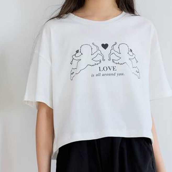 에스엠투 여아용 엔젤 반팔 티셔츠