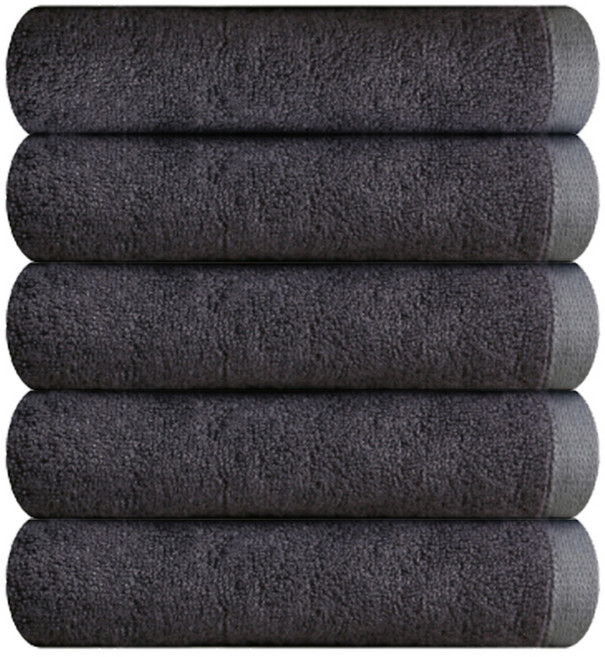 송월타월 뱀부 프리미엄 무지 수건 180g, 그레이, 5개