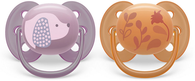 PHILIPS 飛利浦 AVENT 新安怡 超軟防脹氣奶嘴 2入, 6~18個月, 小狗 + 草, 1套