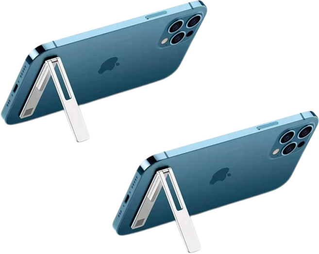 베리넷 슬림 미니 휴대폰 톡홀더 거치대, 실버, 2개