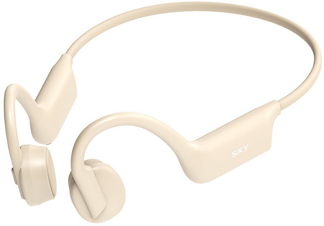 SKY 핏 바이브 골전도 블루투스 5.4 무선 헤드셋, 크림 베이지, SKY-VB20