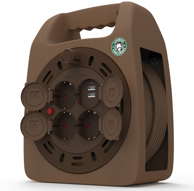 러그 케이블릴선 4구 LUG-G15MUP-A, 10m, 브라운, 1개