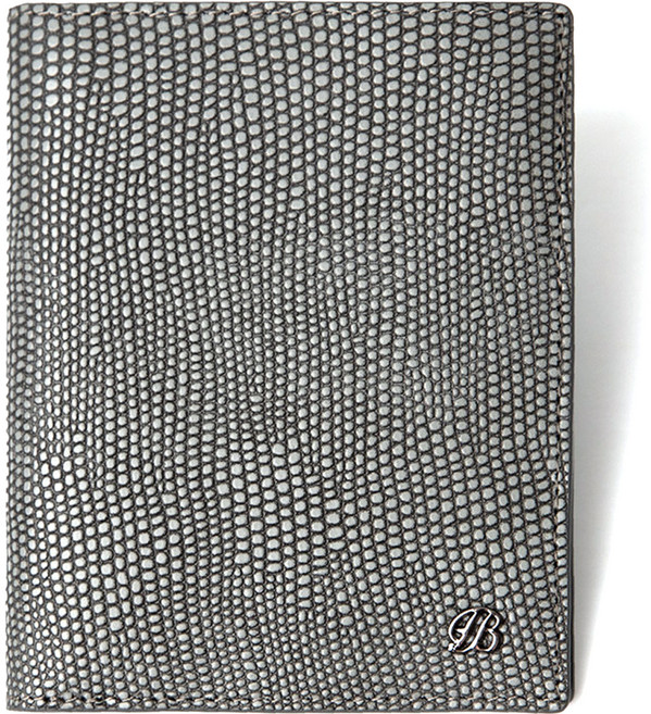 블랑플뢰르 남성용 헤비 로고 가죽 중지갑