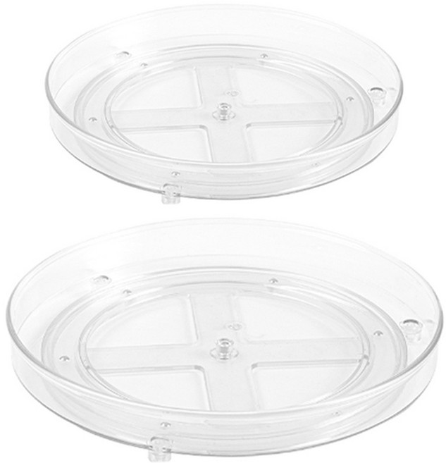 금깨비 360도 다용도 회전 트레이 소형 + 대형 세트, 투명, 1세트