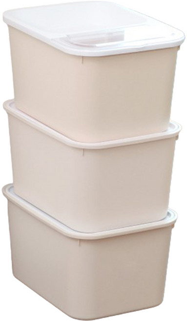 가쯔 마카롱 쌀통 10kg, 아이보리, 3개