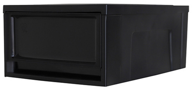 아이리스 국내생산 시스템 수납함 슬라이딩 서랍장 BC-370, 블랙, 1개