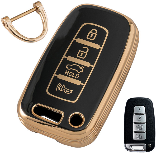 벤딕트 골드라인 TPU 키케이스, 블랙, 현대-09