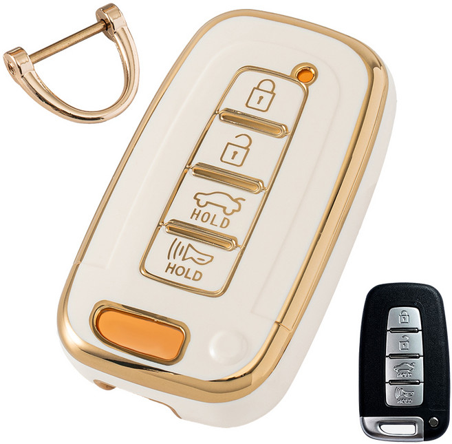 벤딕트 골드라인 TPU 키케이스, 아이보리, 현대-09