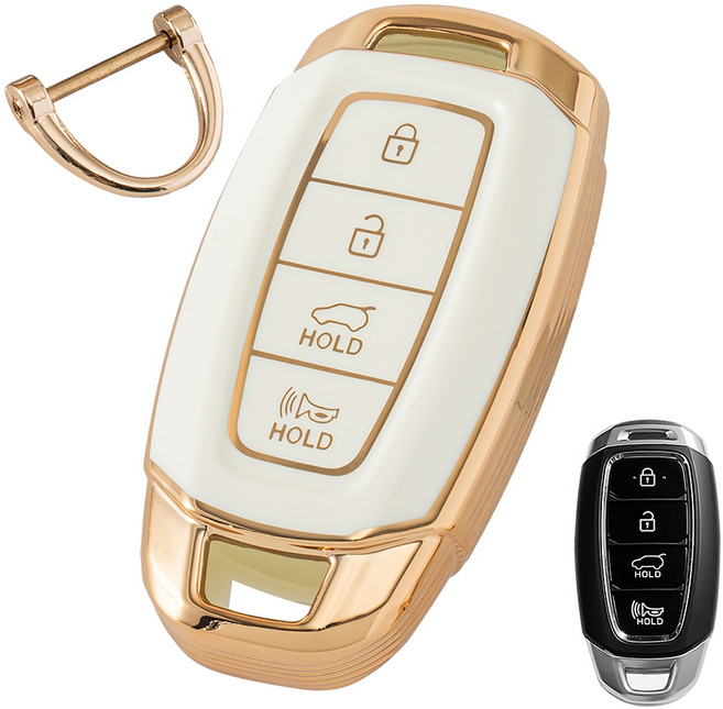 벤딕트 골드라인 TPU 키케이스, 아이보리, 현대-10