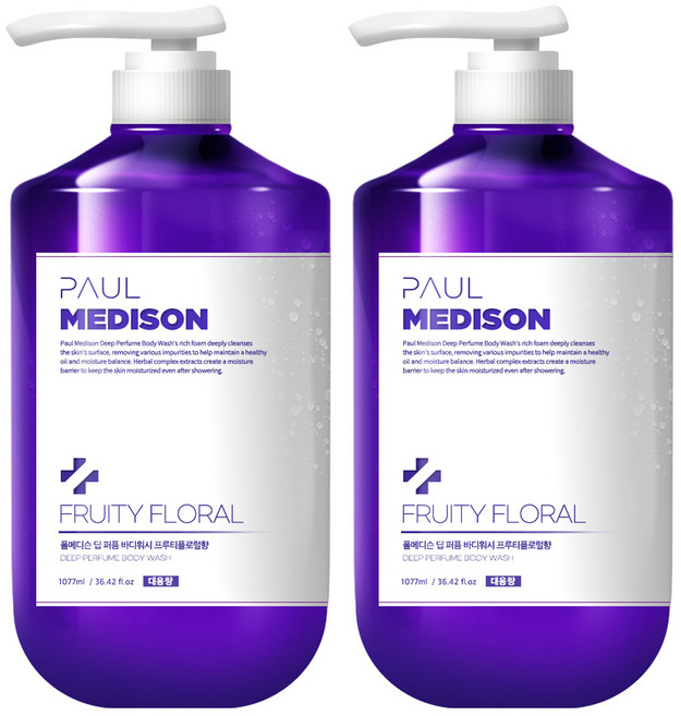 PAUL MEDISON 深層香氛沐浴乳 水果花香, 2瓶, 1077ml