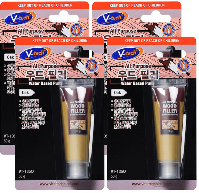 Vtech 우드 필러 오크 50g VT-135O, 4개