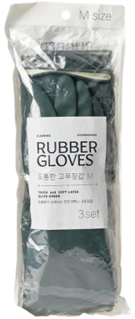 모던하우스 두꺼워서 오래쓰는 고중량 라텍스 고무장갑 양손착용 3세트, 1세트, 중(M), 그린