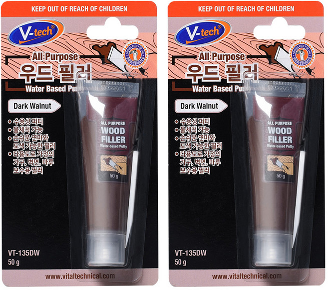 Vtech 우드 필러 다크월넛, 2개