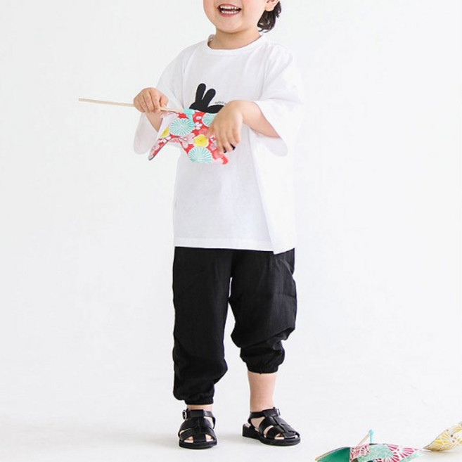 BOOMBOOMKIDS Merci Beaucoup 兒童兔子寬鬆長版T恤 D2247