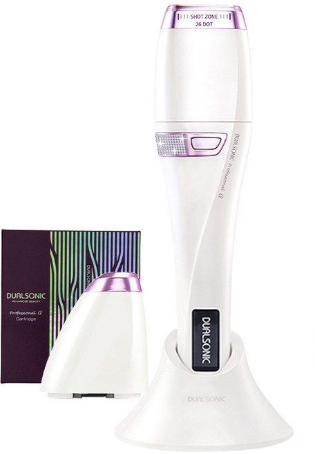 듀얼소닉 프로페셔널 알파 집중초음파 고주파 미용기기, JOMT-AH-08A, 화이트 + 퍼플