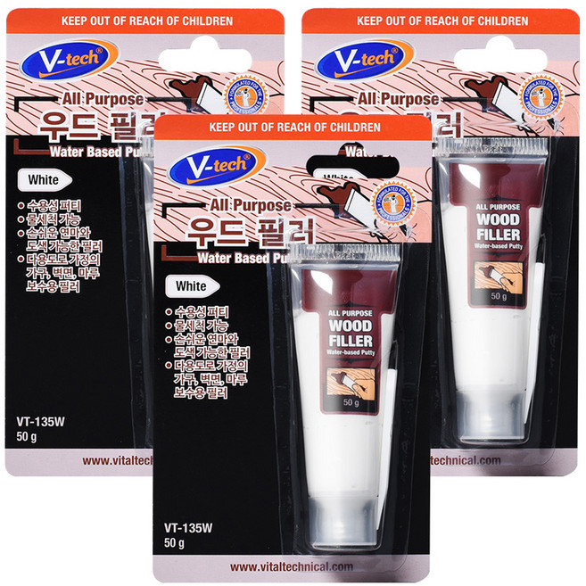 Vtech 우드 필러 화이트, 3개