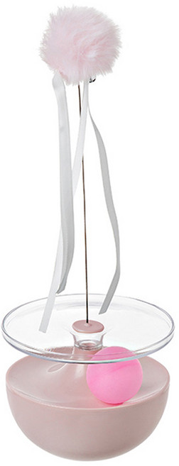 둥둥펫 고양이 오뚝이 디스크볼 장난감, 핑크, 1개