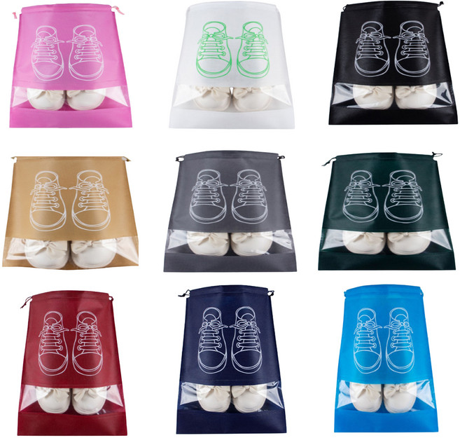 부직포 여행용 슈즈백 대형 32 x 44 cm 9종 세트, 혼합색상, 1세트