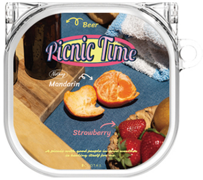 에잇클로드 빈티지매거진 클리어 일체형 케이스, 버즈 FE / 버즈 2 프로 / 버즈 2 / 버즈프로 / 버즈라이브, 피크닉타임