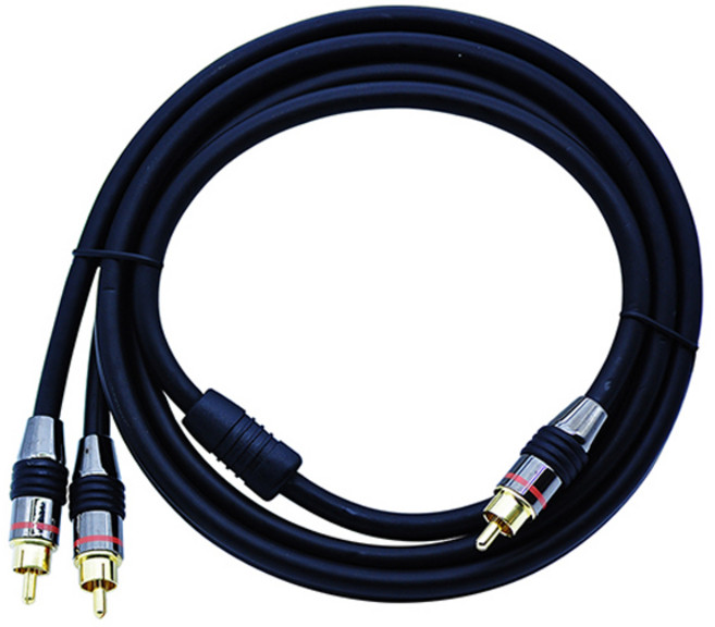 저스트링크 서브우퍼 케이블 1RCA-2RCA 1.5m, 3RP-M70015-A, 1개