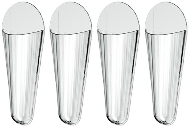 블럭마트 주방 접착식 가위 보관함, 투명, 4개