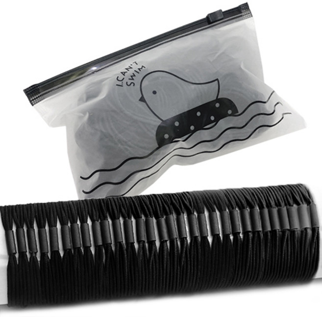 젤루나 세줄 탄탄 대용량 헤어 밴드 고무줄 머리끈 100p 세트 LH-121