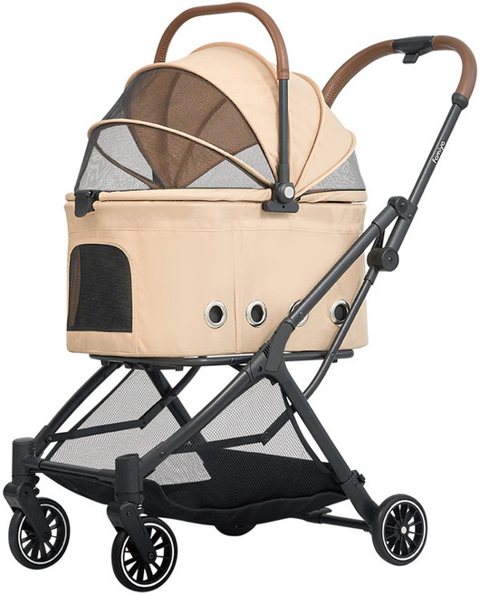 파미야 강아지 원터치 폴딩 디럭스 유모차, 혼합색상