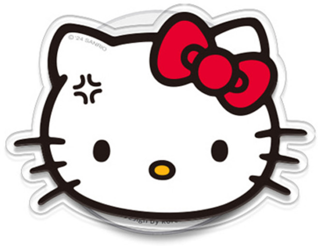 엠픽 산리오 헬로키티 페이스 투명 디스크 아크릴 스마트톡, 화남, 1개