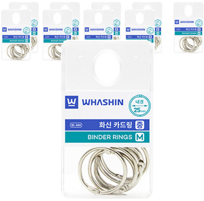 화신 카드링 중 행거팩 스틸 바인더링 7개입, 25mm, 10개