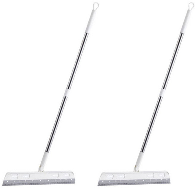 윈프라이스 올인원 실리콘 스퀴지 빗자루, 2개, 화이트 + 그레이