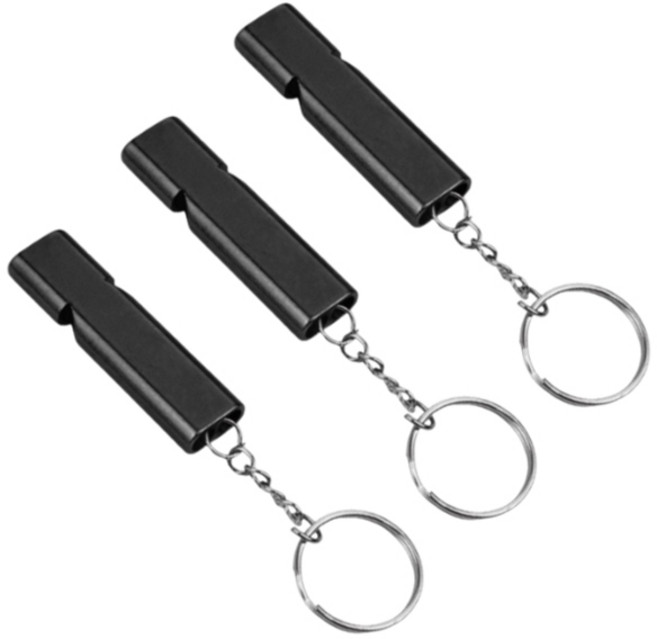 포커머스 호신용 호루라기, 블랙, 3개