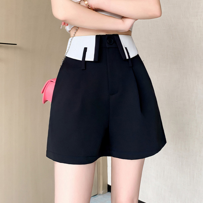 Paperments 女款撞色線條夏季西裝版型短褲 22389