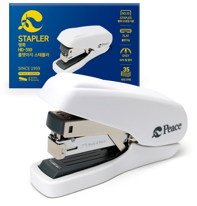 피스코리아 플랫 이지 스테플러 HD-510, 화이트, 1개