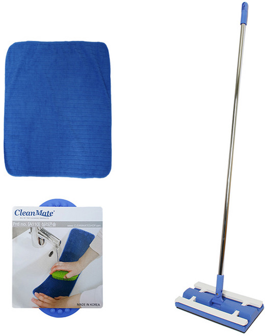 크린메이트 집게형 밀대 세트 블루 중형, 1세트