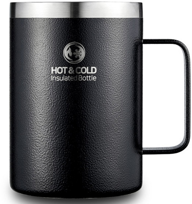 리벤스 데일리 스텐 보온보냉 손잡이 머그컵, 블랙, 550ml, 1개